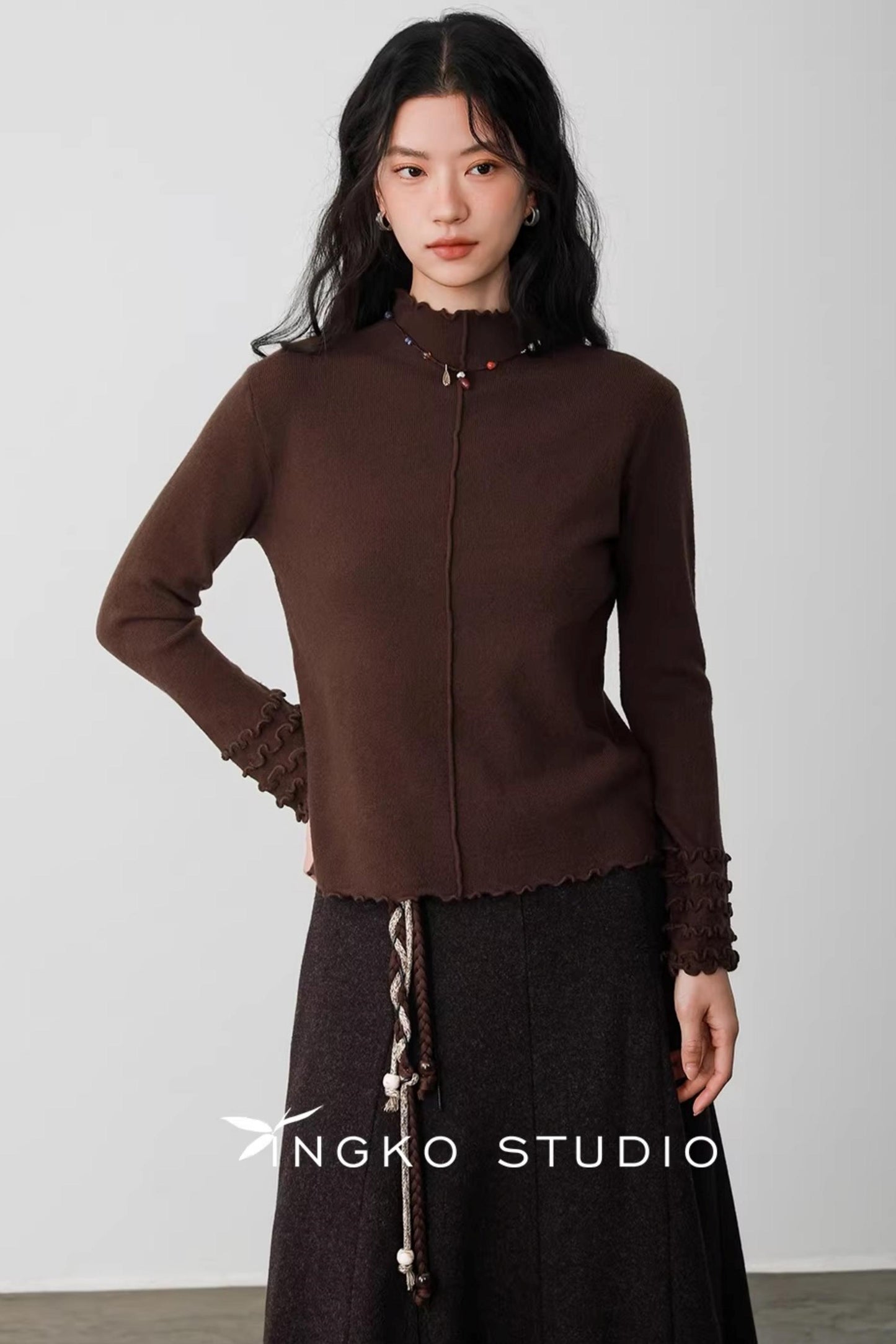 Karamell Latte Wellenpullover