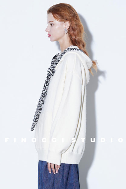 Herringbone Hooded Winter Top