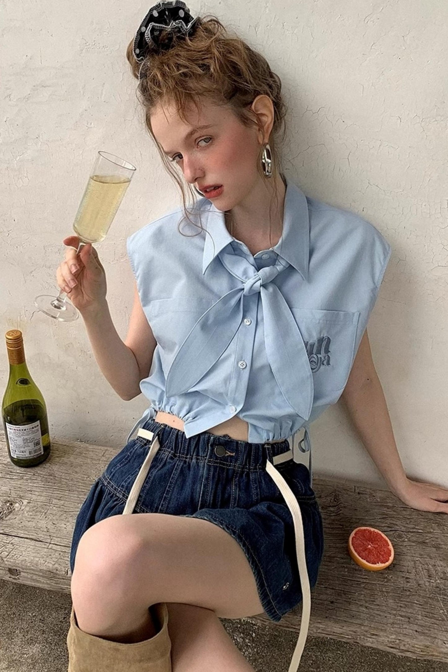 Tie-Back Sleeveless Top