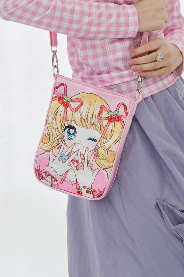 Pink Satin Crossbody Bag