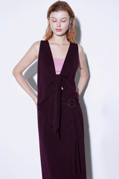 Autumn Basulan V-Neck Vest Set-Up