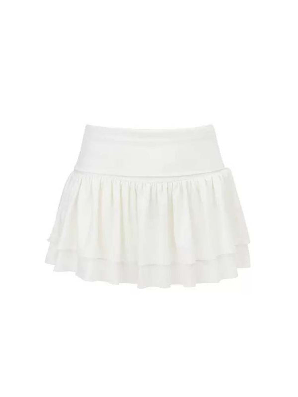 Rhinestone Embroidery Knit Cake Mini Skirt