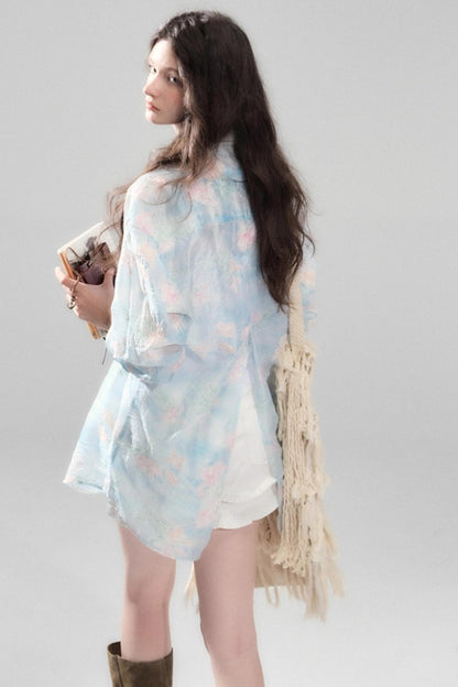 Resort Sunscreen Embroidery Shirt