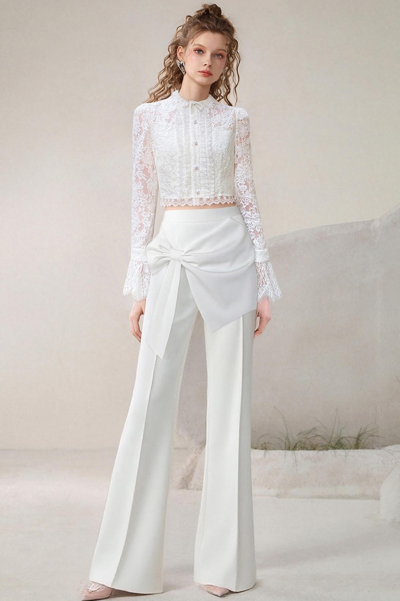 Elegant Lace Top & Pants Set-Up