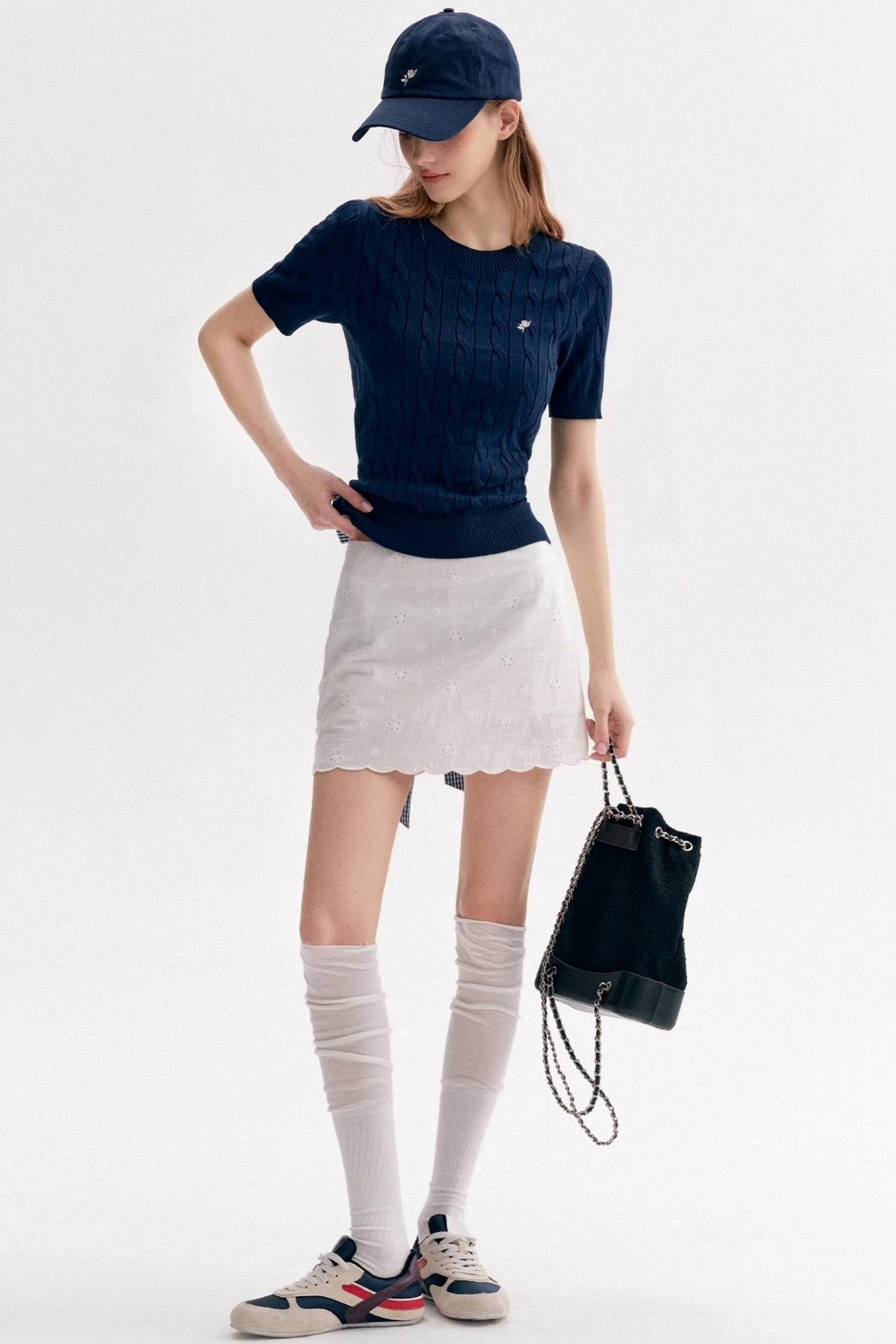 Tenniscore Cable Knit Short Sleeves