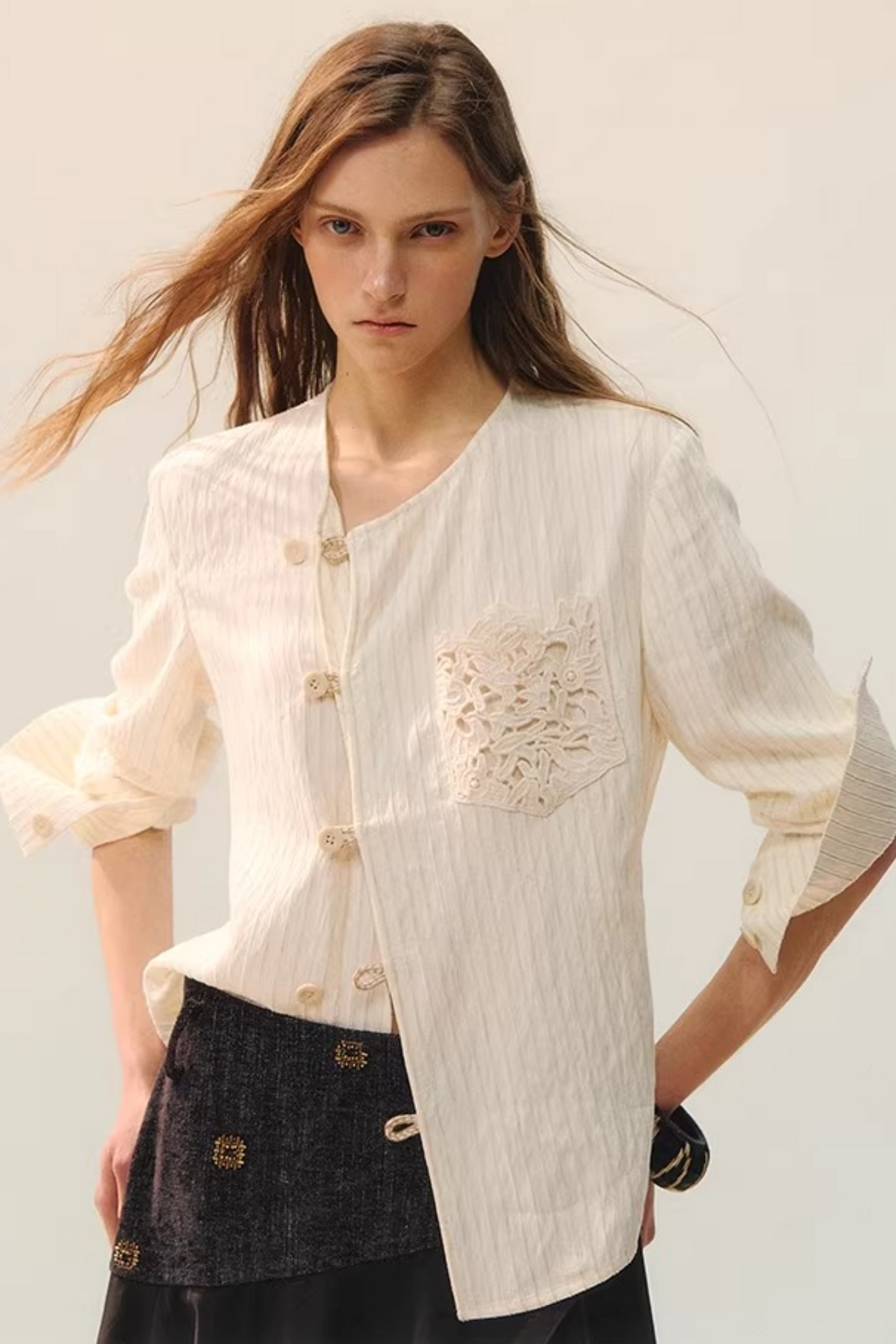 Moon Cage Linen Blouse