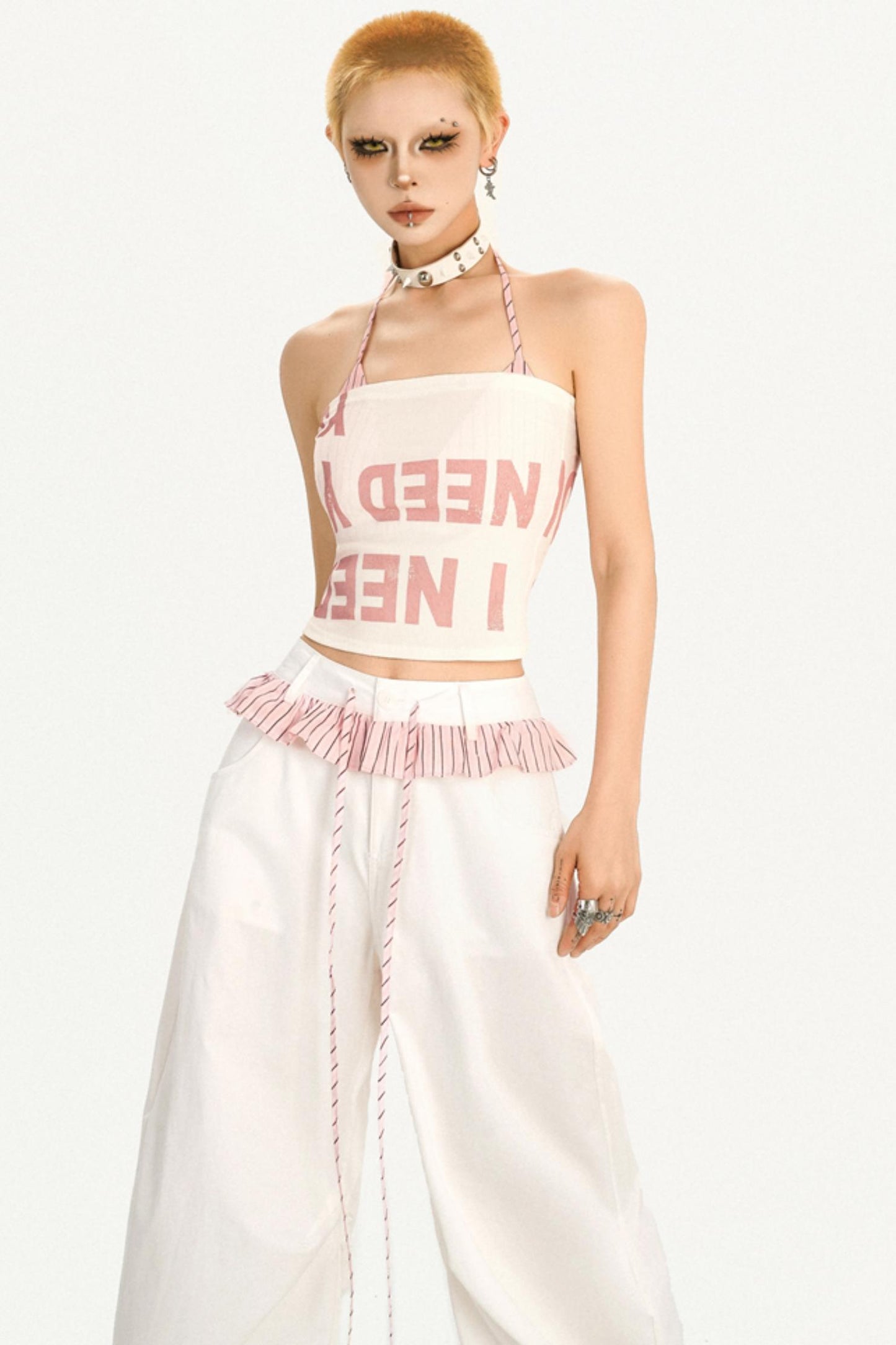 Cool Striped Bustier Tank Set-Up