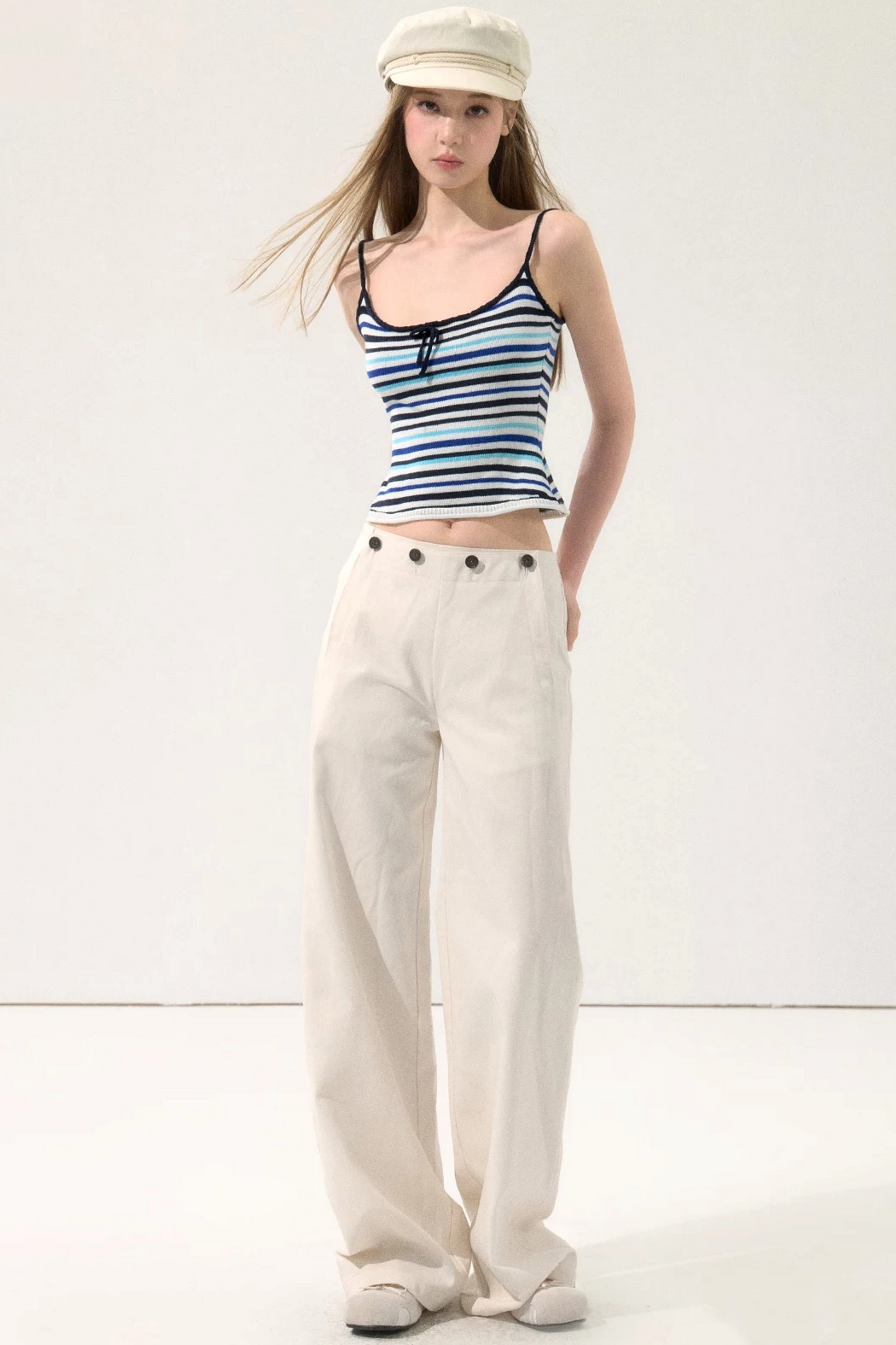 Vintage Draped Wide-Leg Pants