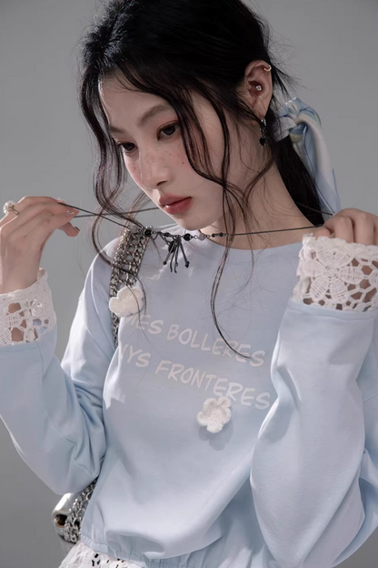 Transparent Patchwork Embroidery Blouse