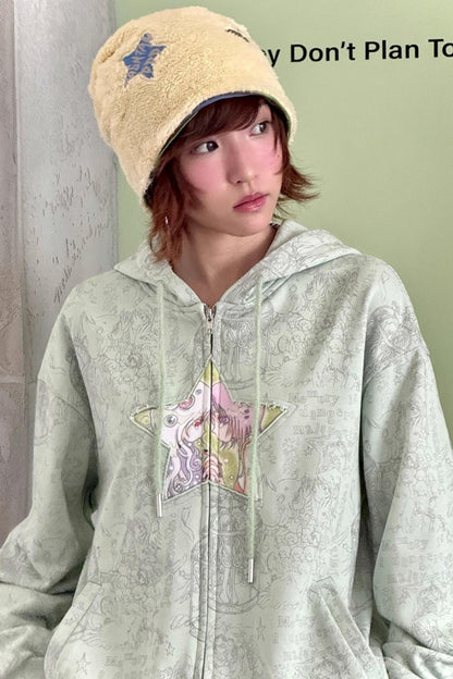 Millennium Green Hooded Sweatshirt Coat