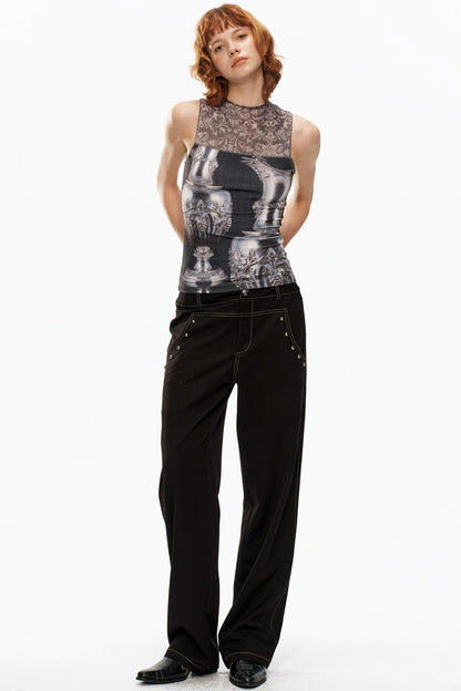 Silver Wine Bottle Patchwork Vest