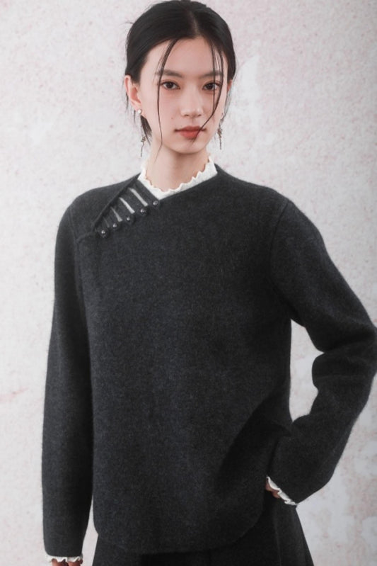 Stone Gray Rabbit Fur Top