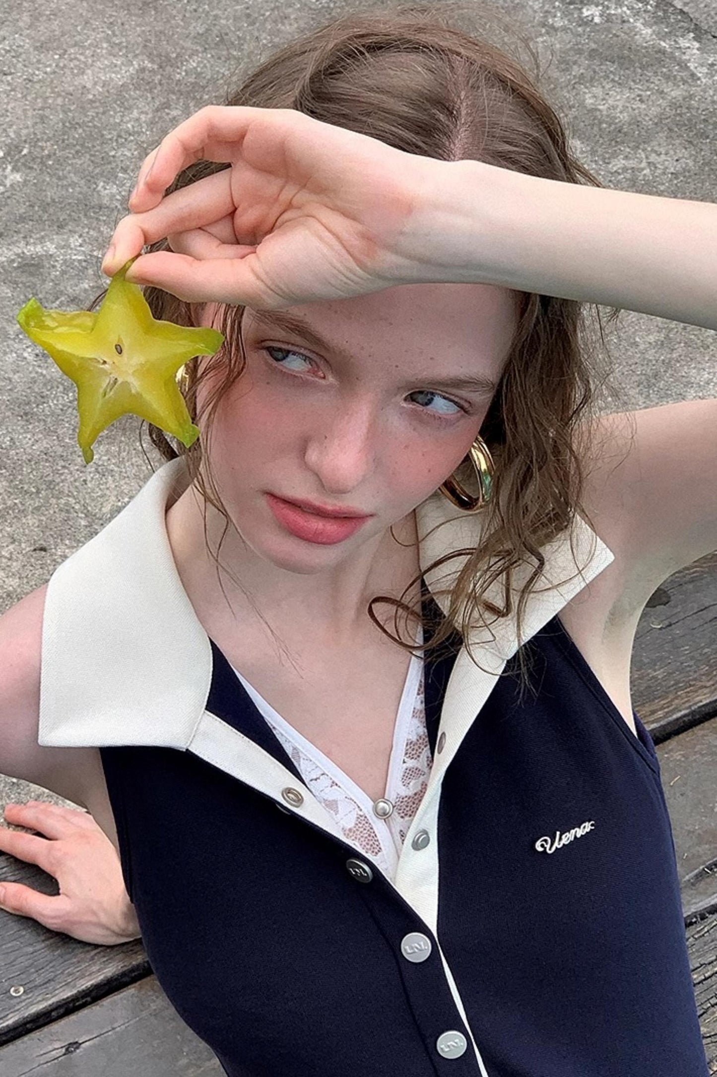 Chiffon Lace Polo Dress