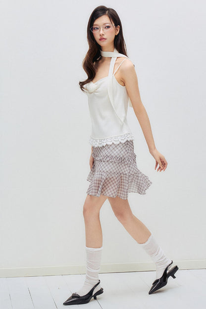 Unregelmäßiger, flauschiger Chiffon-Rüschenrock - 60% Rabatt!