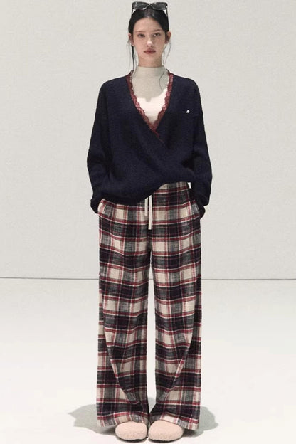 Silk-Gloss Wool Lace Sweater Set-Up