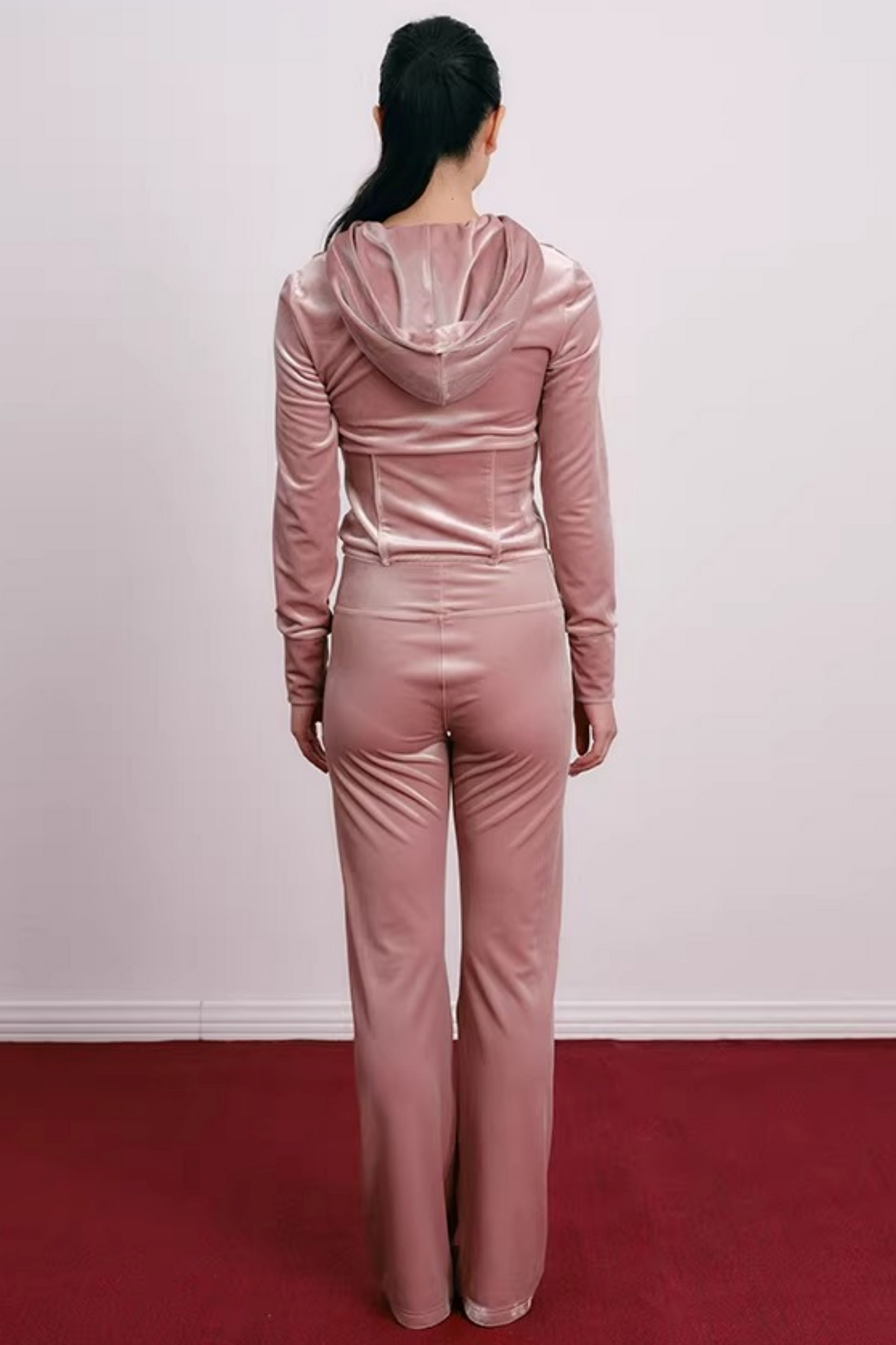 Velvet Embroidered Sweatshirt Set-Up