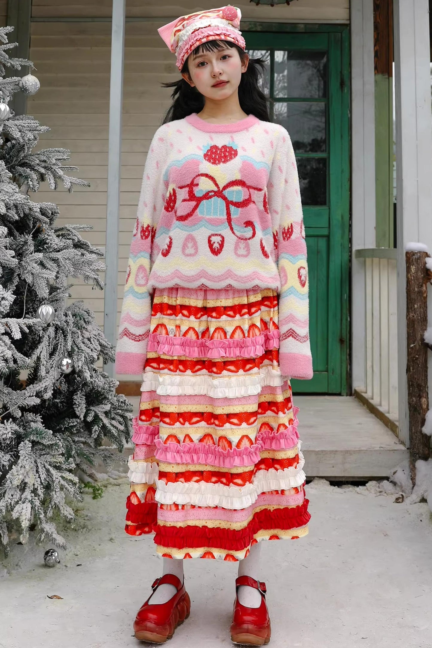 Cord-Erdbeerkuchen-Rock