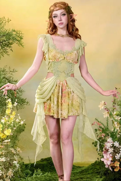 Lace Green Spring Dress Set-Up