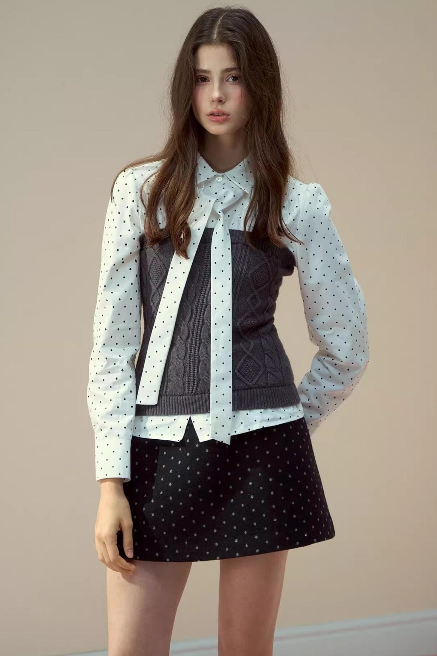 Collegiate Dot Pleats Set-Up