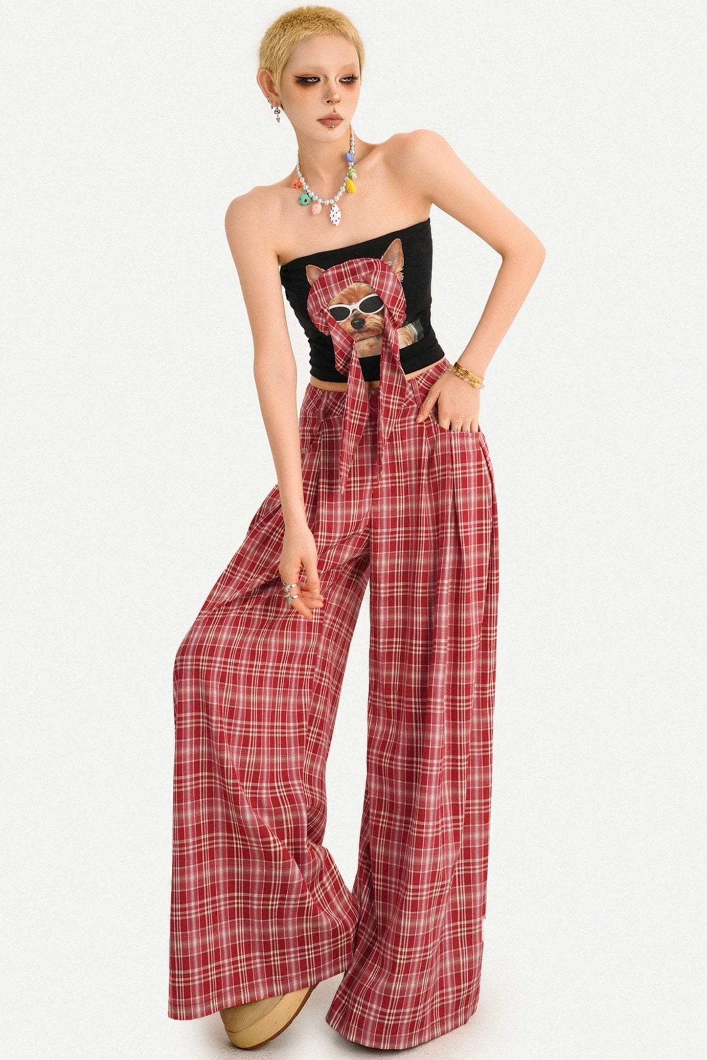 Sweet Spicy Plaid Vest Set-Up