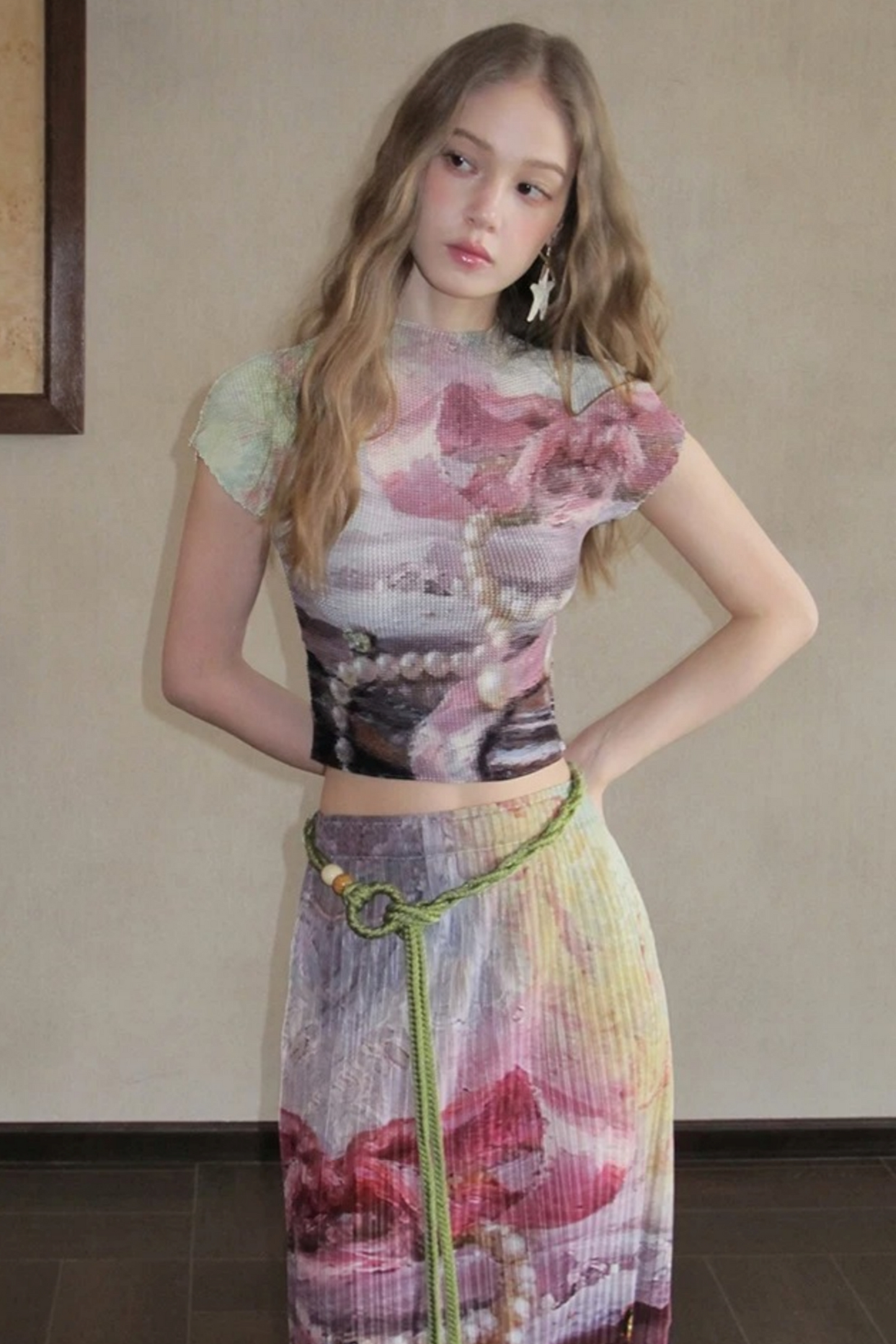 Monet's Pearl Pleated Top