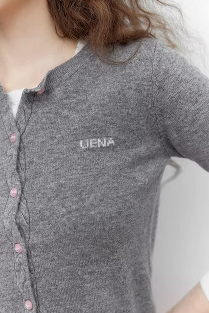 Uena Grauer Strickcardigan