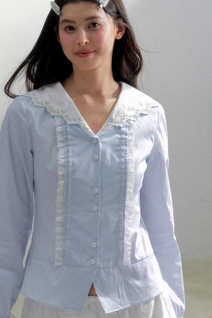 Sea of Spring Embroidered Shirt