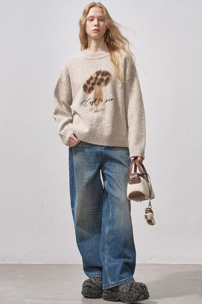 Retro Fleece-Lined Denim Pants