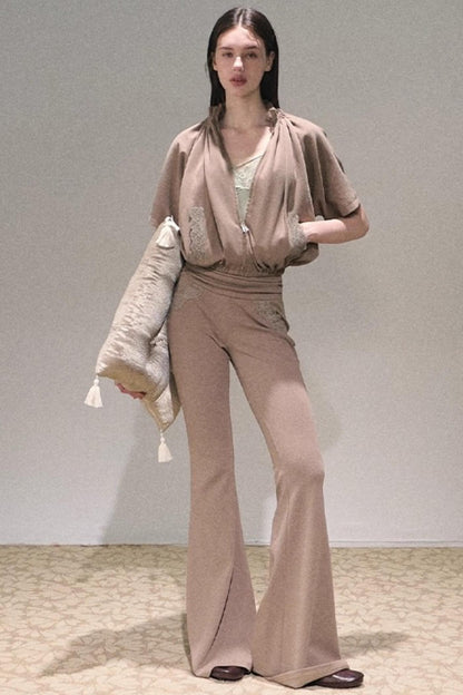 Casual Lace Top & Pants Set-Up