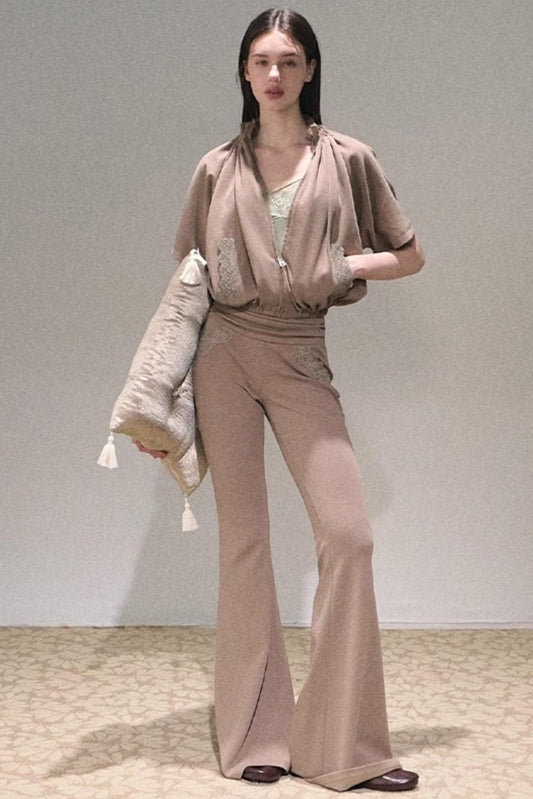 Casual Lace Top & Pants Set-Up