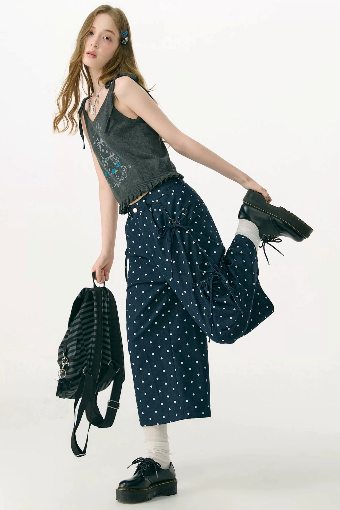 Playful Rabbit Tie-Up Tank Top