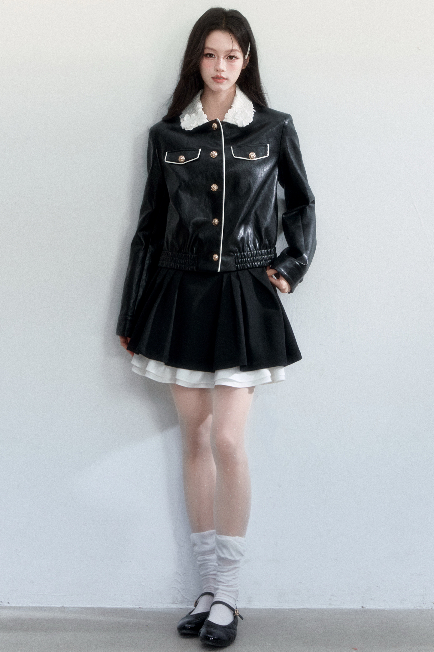 Lace Undercurrent Leather Jacket