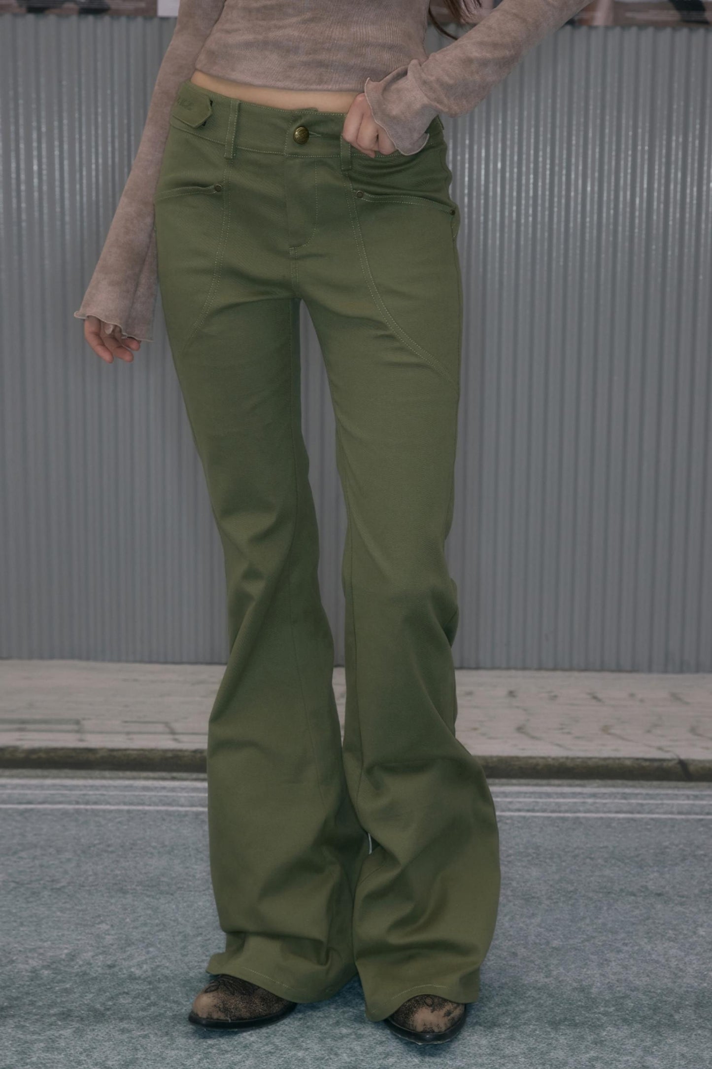 Sweet Green Cargo Boots Pants