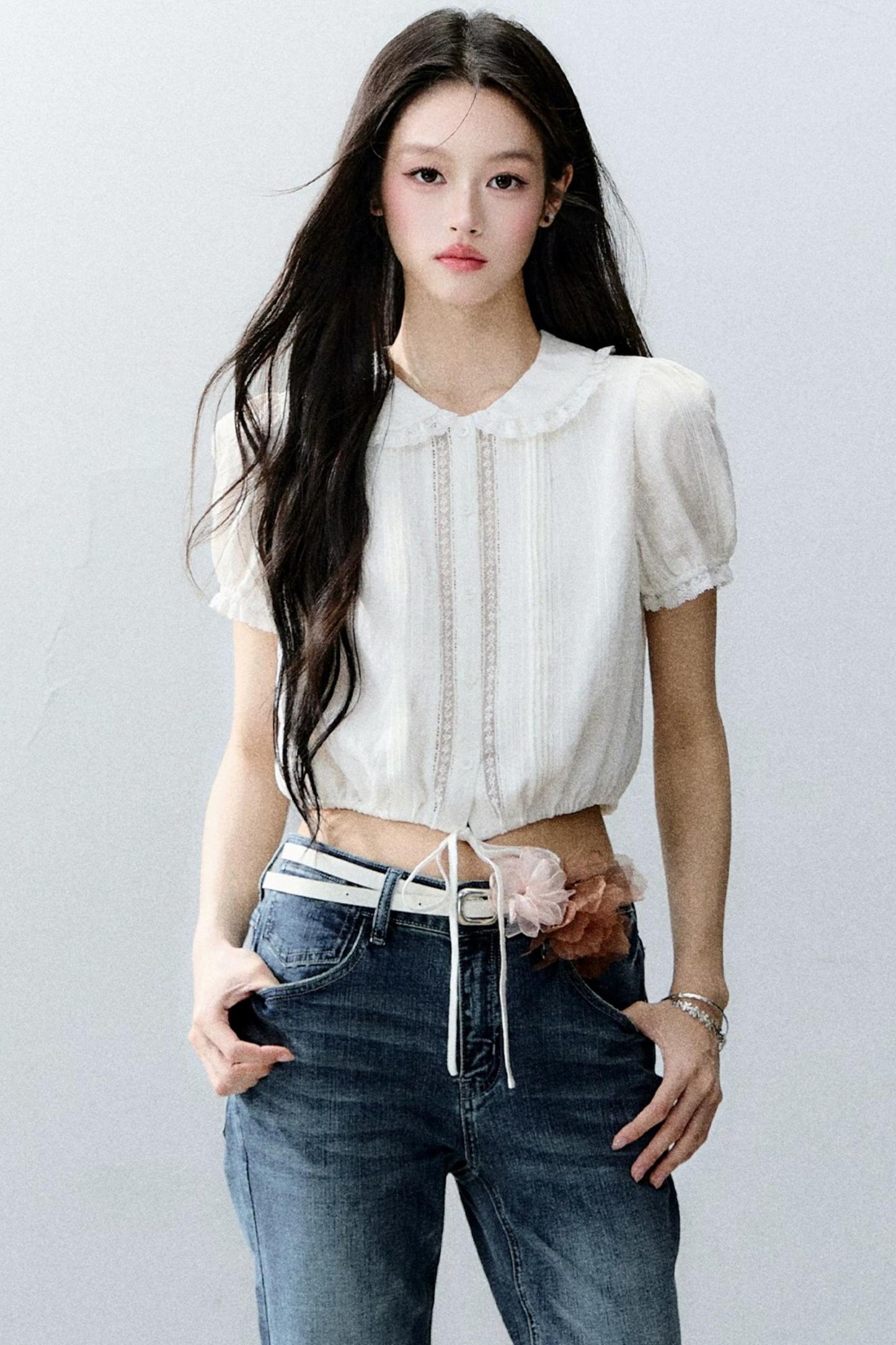 Moonlight Lace Doll Collar Top Set-Up