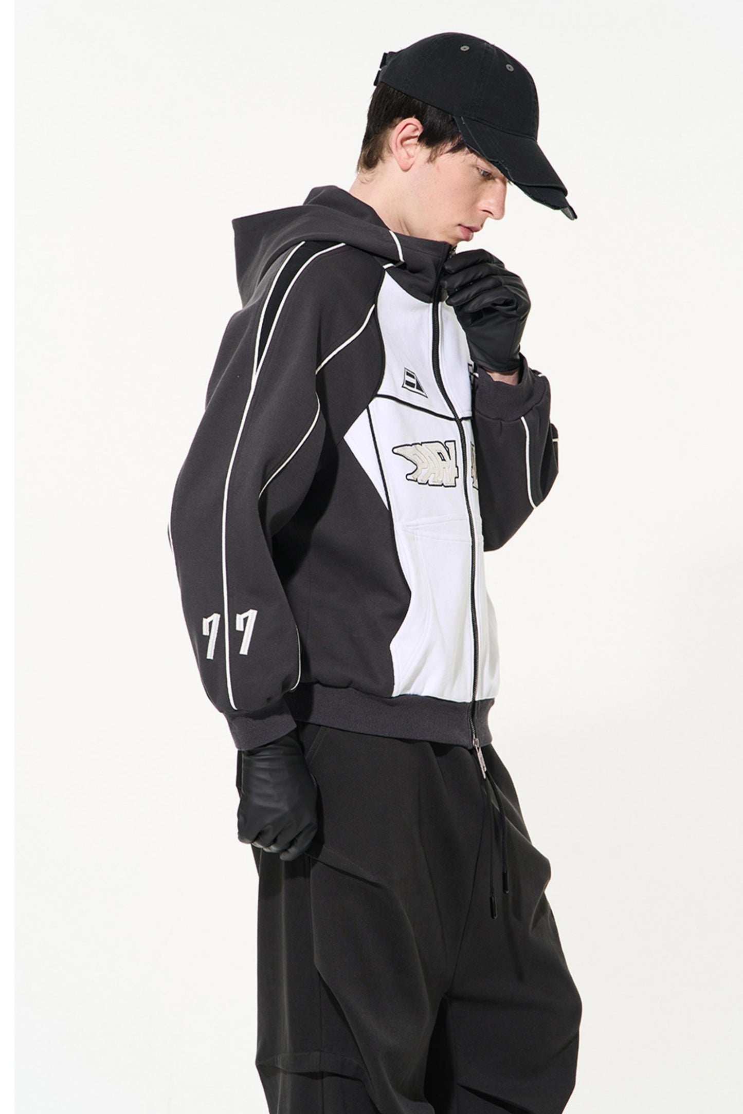 Color Block Biker Hoodie