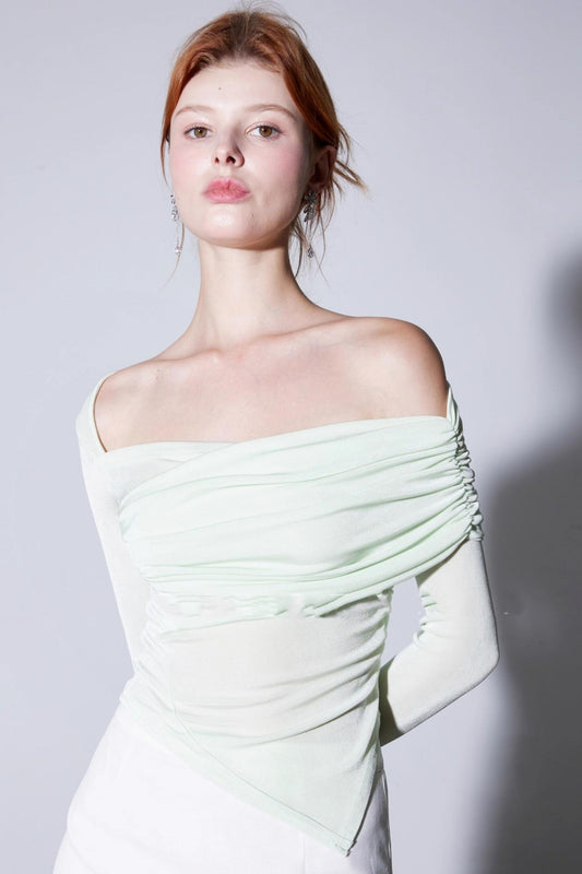 Luxury Silky Deconstructed Pleated T-shirt