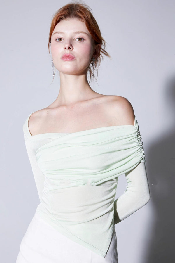 Luxury Silky Deconstructed Pleated T-shirt