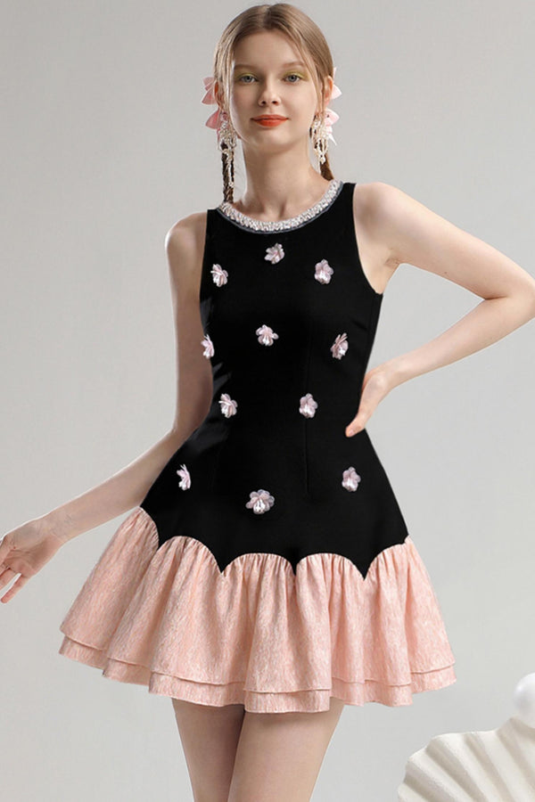 Elegance Sequin Floral Slip Dress