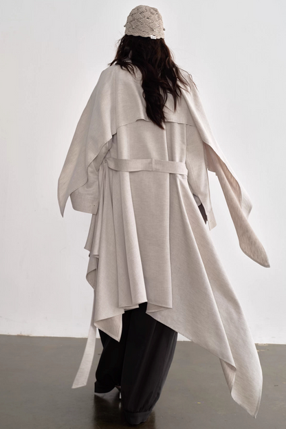 Naturleinen-Trenchcoat