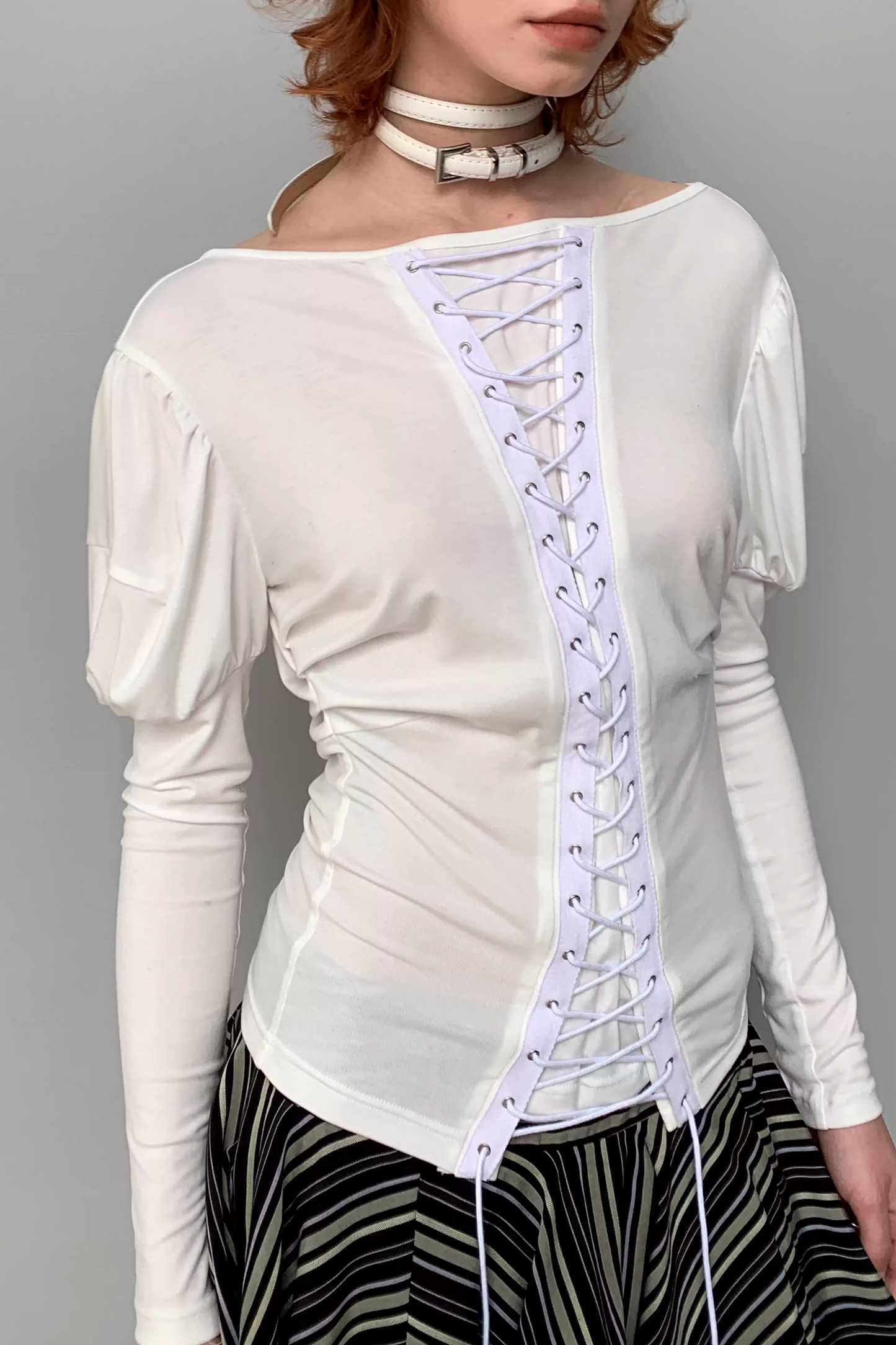 Retro Knit Off-Shoulder Top