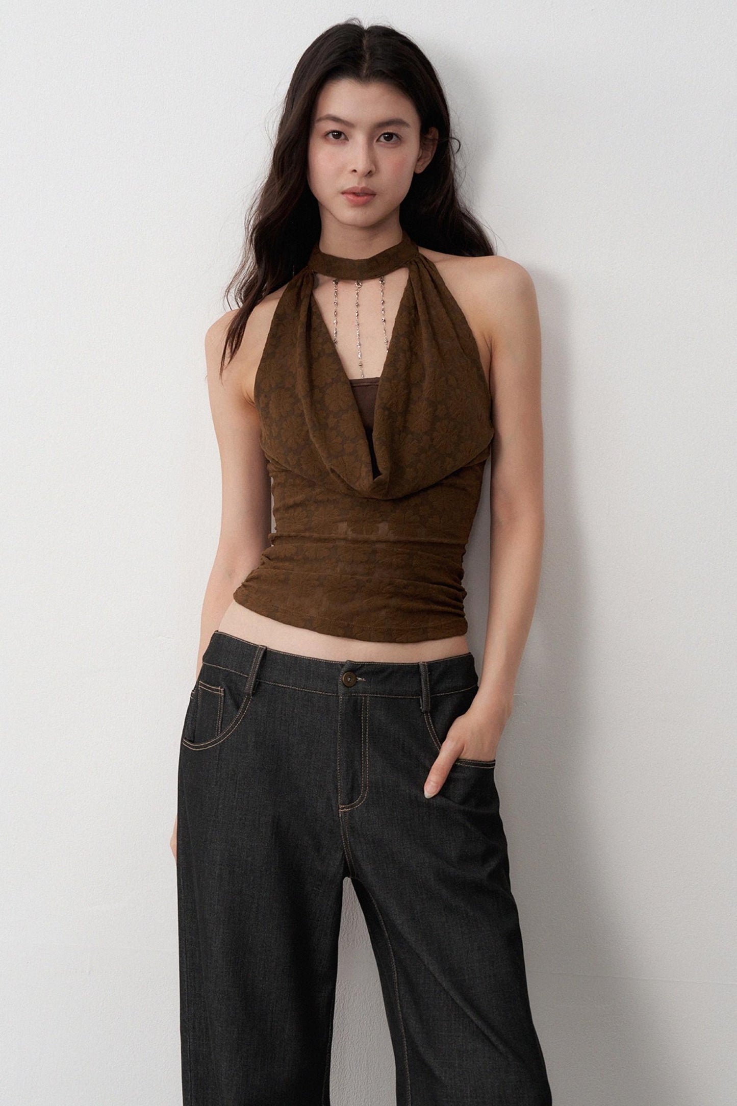 Lightweight Jacquard Swing Camisole