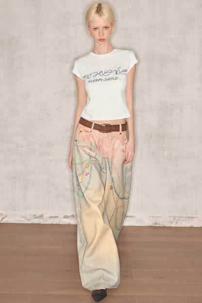 Summer Lace Denim Pants