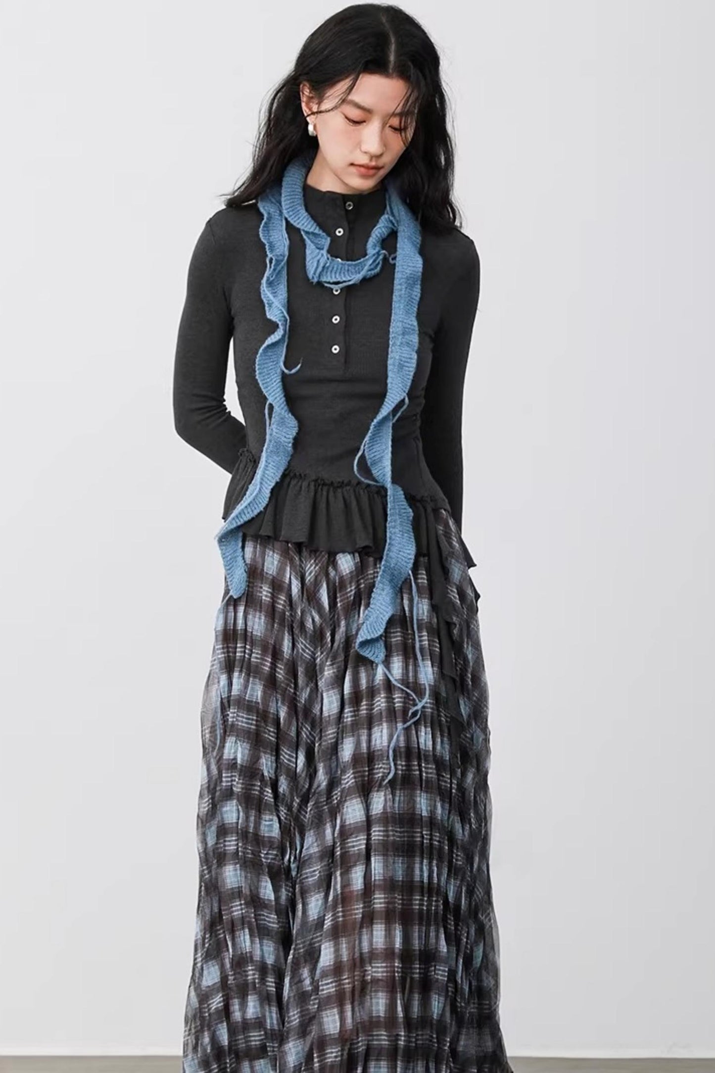 Misty Blue Latte Scarf