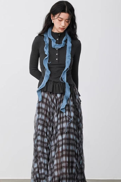 Misty Blue Latte Scarf