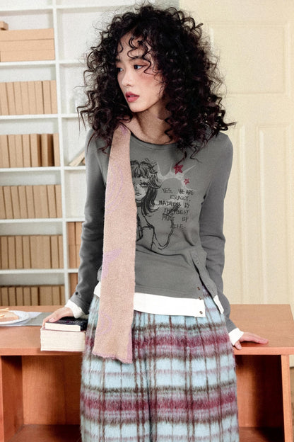 Crew Neck Long Sleeve T-Shirt