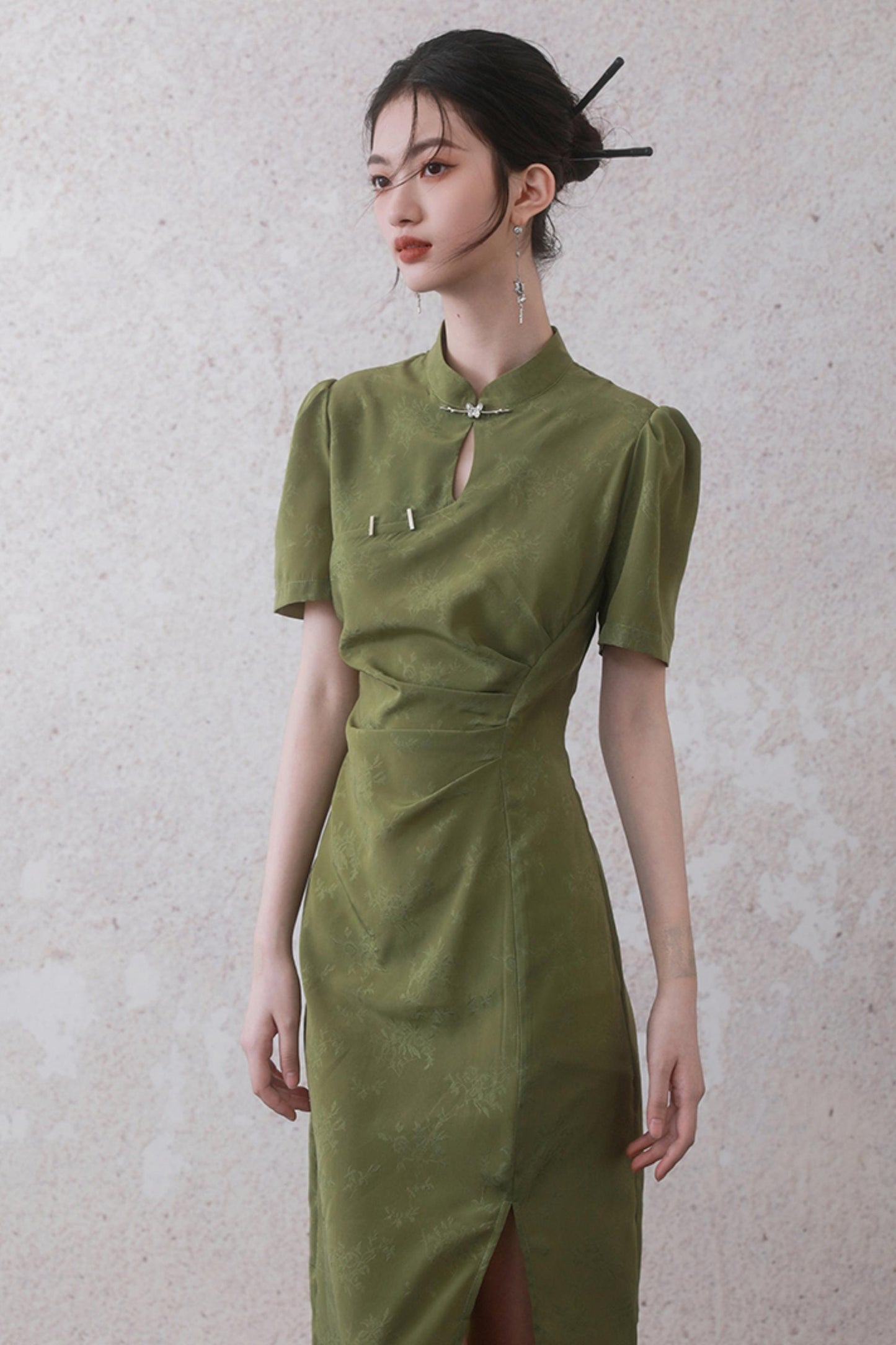 Plum Jacquard Tencel Dress