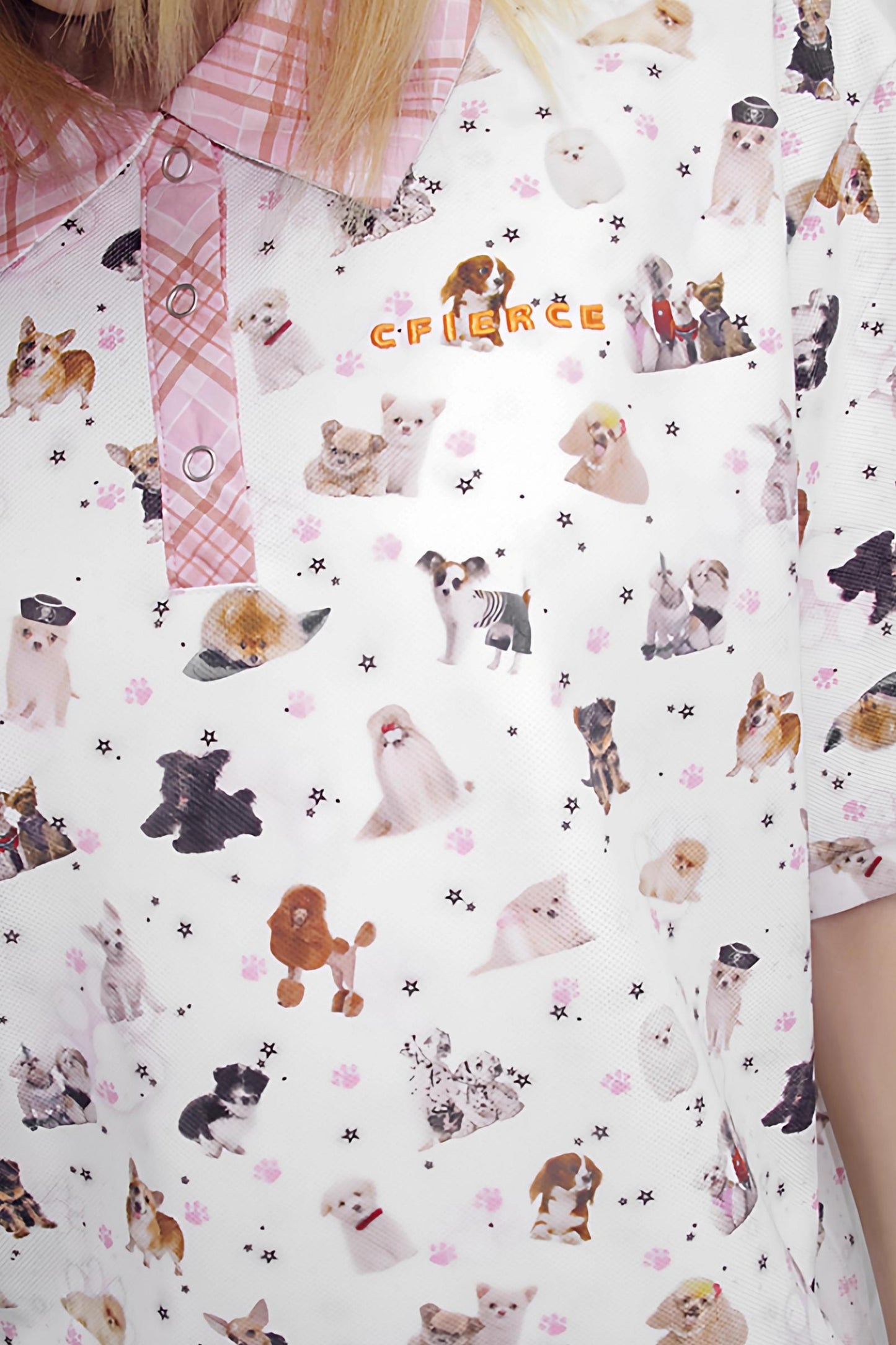 Dog Print Loose Fit Polo Shirt