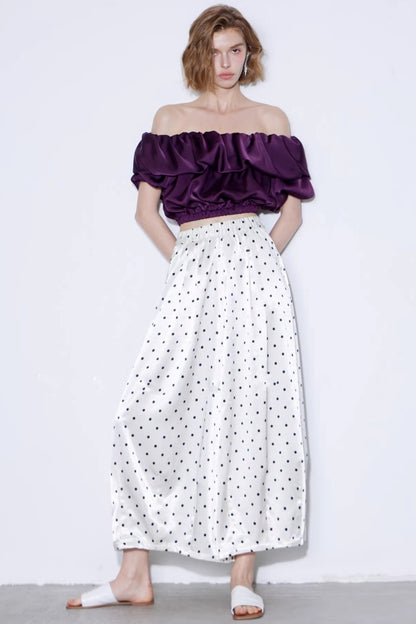 Off-White Polka Dot Silk Pants