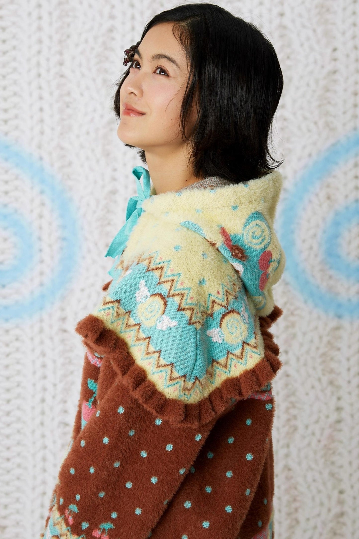 Yellow Bear Knitted Cape Hat