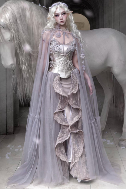 Moonlight Silver Corset Top Set